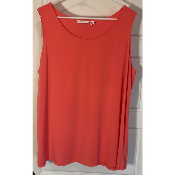 Susan Graver Tops - Susan Graver Orange Sleeveless Tank Plus 2X